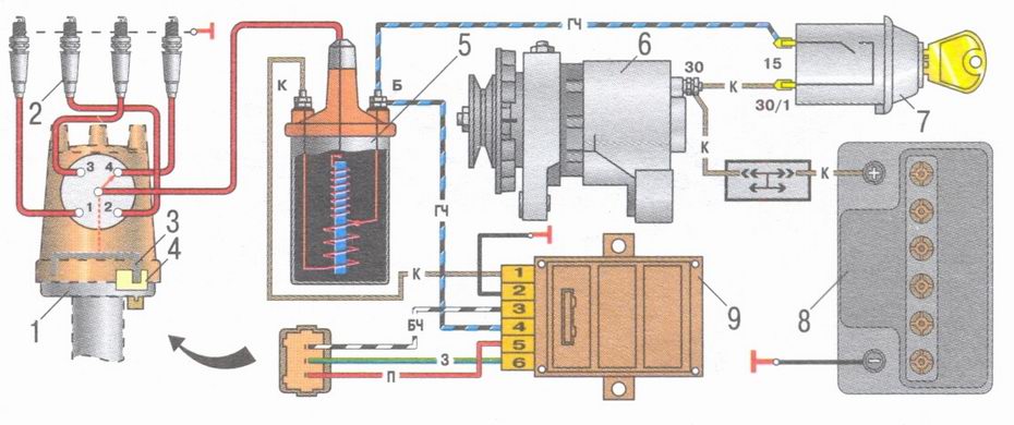 Электросхемы автомобиля ваз 2106 (схемы системы генератора.