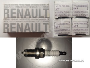оригинальные свечи зажигания Renault, каталожный номер - 77 00 869 200