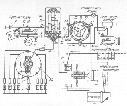 Схема бесконтактного зажигания зил-130.