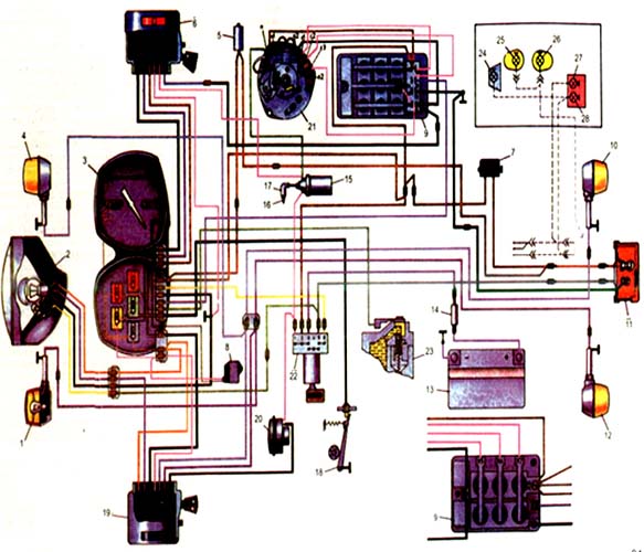 Схема электропроводки иж юпитер 5: основные неполадки, состав.