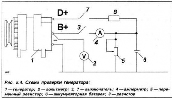 схема подключения генератора на фольксваген пассат б3