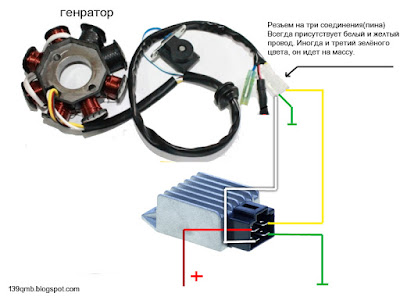 Распиновка реле регулятора скутера