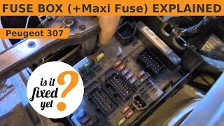 FUSE BOX (incl. Maxi Fuse) EXPLAINED - Peugeot 307 SW