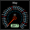 Год 2017 календарь спидометр автомобиля. май | Векторный клипарт