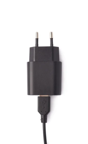 Фрагмент черный адаптер зарядного устройства Лицензионные Стоковые Изображения