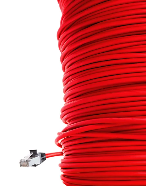 Красный сетевой кабель Стоковое Изображение