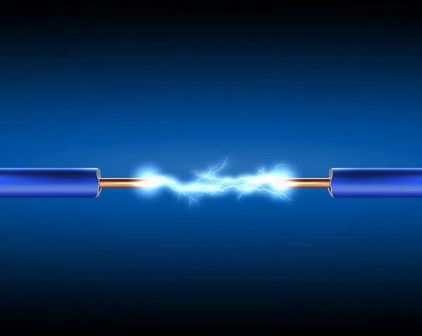 Электрический шнур с электричеством sparkls Стоковое Фото