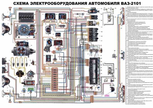 Электросхема ваз 2101 с описанием цветная