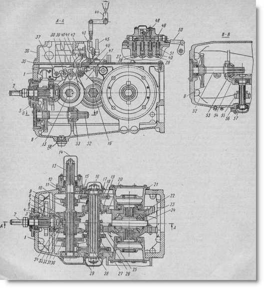 Коробка т 40 схема реверса