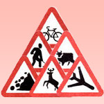 Знаки дорожные работы, дикие животные, затор, прочие опасности
